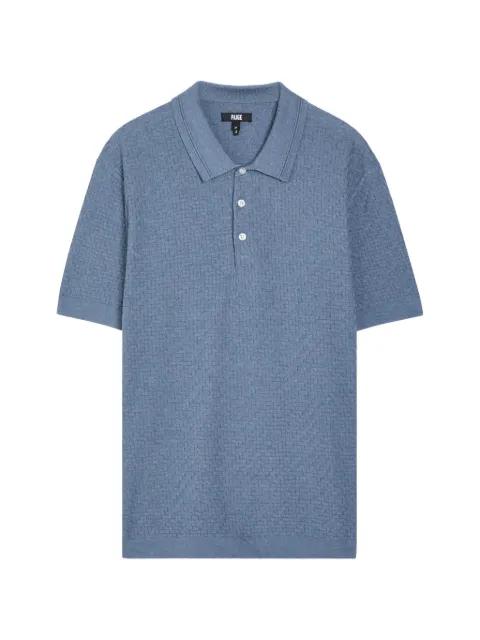 basket-weave knit polo shirt by PAIGE