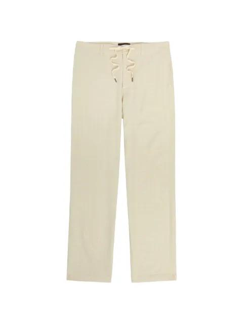 drawstring-waist slub-texture trousers by PAIGE