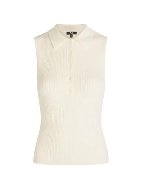 ribbed-knit polo top by PAIGE