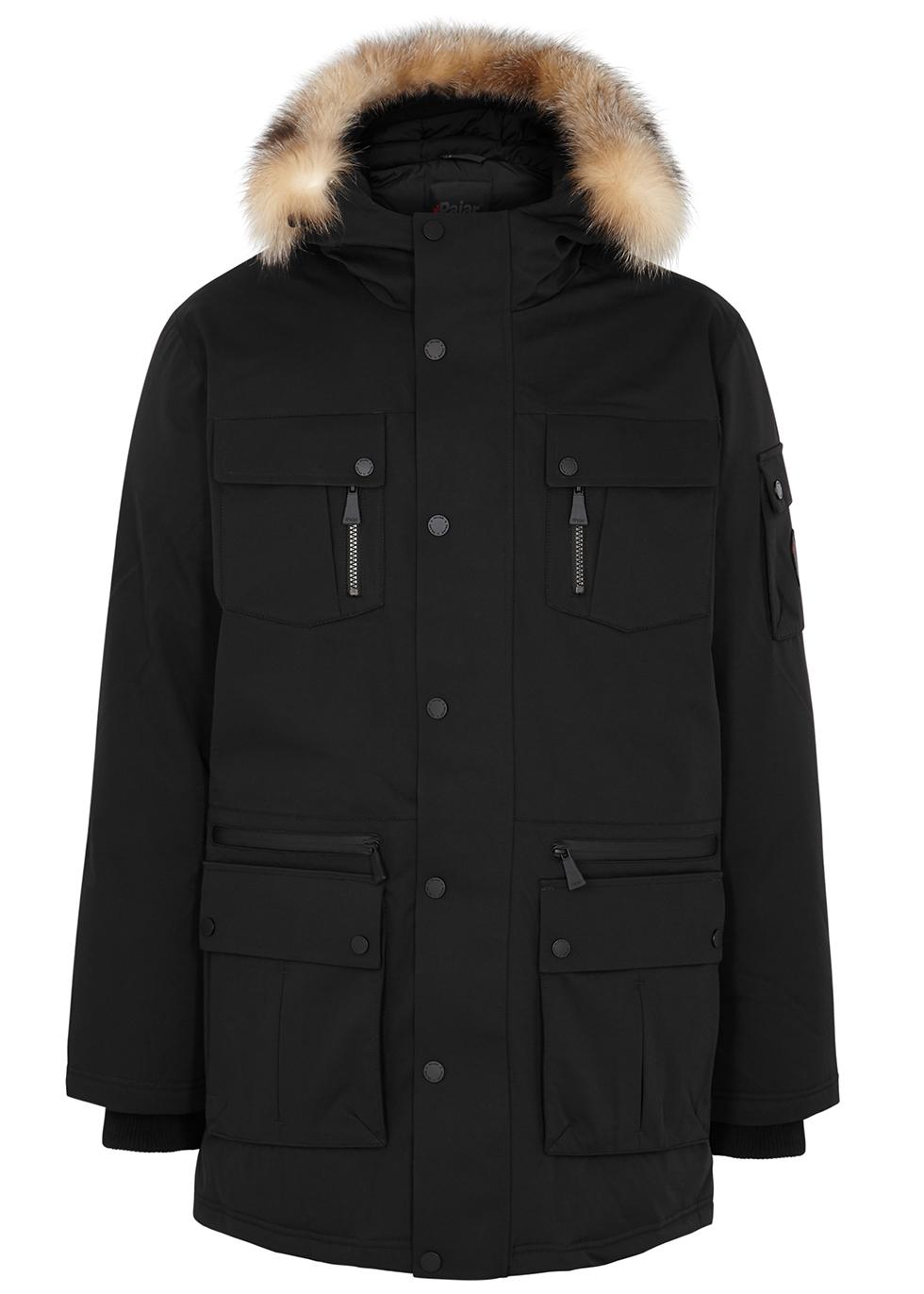 Benny black fur-trimmed parka by PAJAR