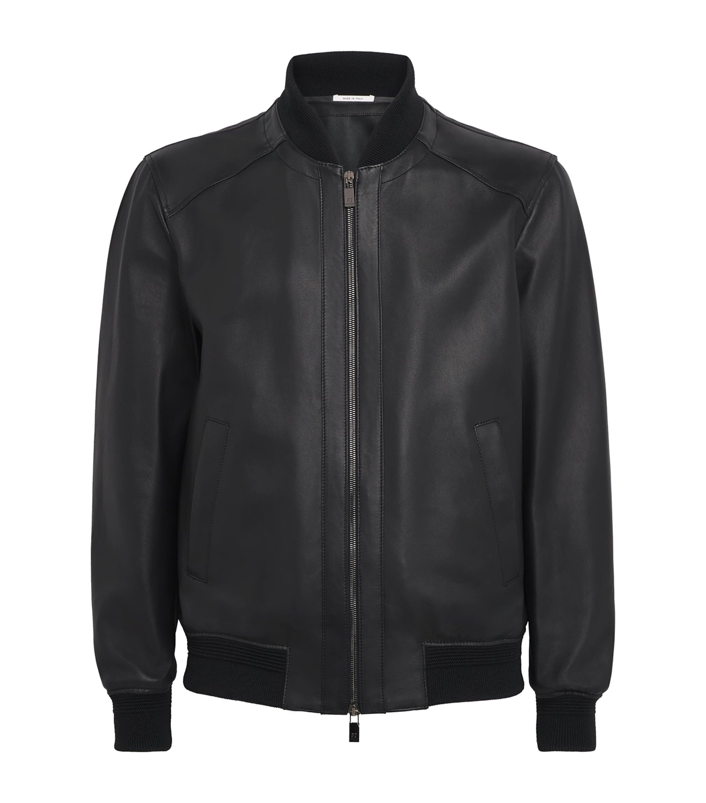 Pal Zileri Leather Bomber Jacket by PAL ZILERI