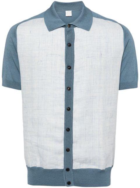 knitted-panel shirt by PAL ZILERI