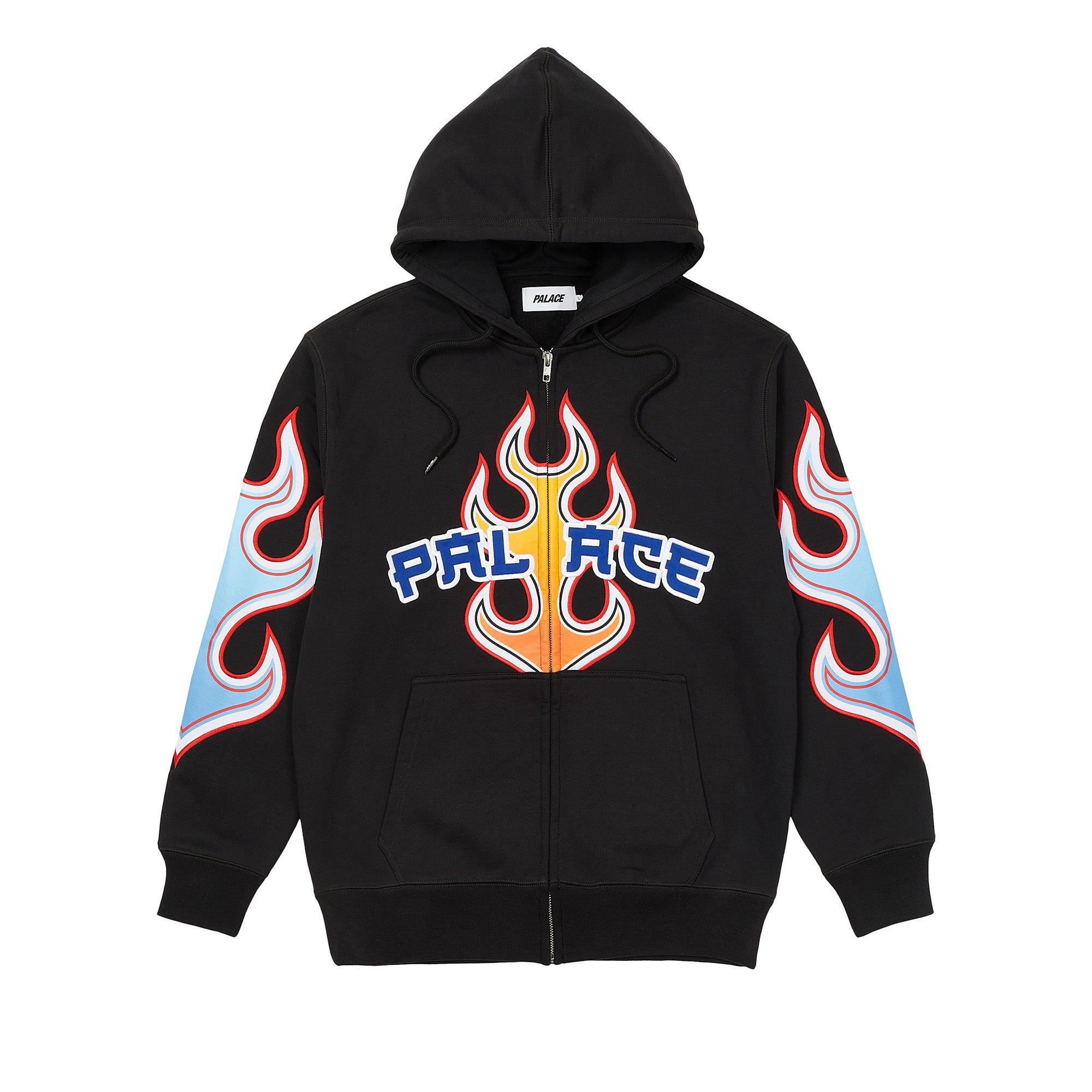 Palace Flame Zip Hoodie (Black) by PALACE | jellibeans