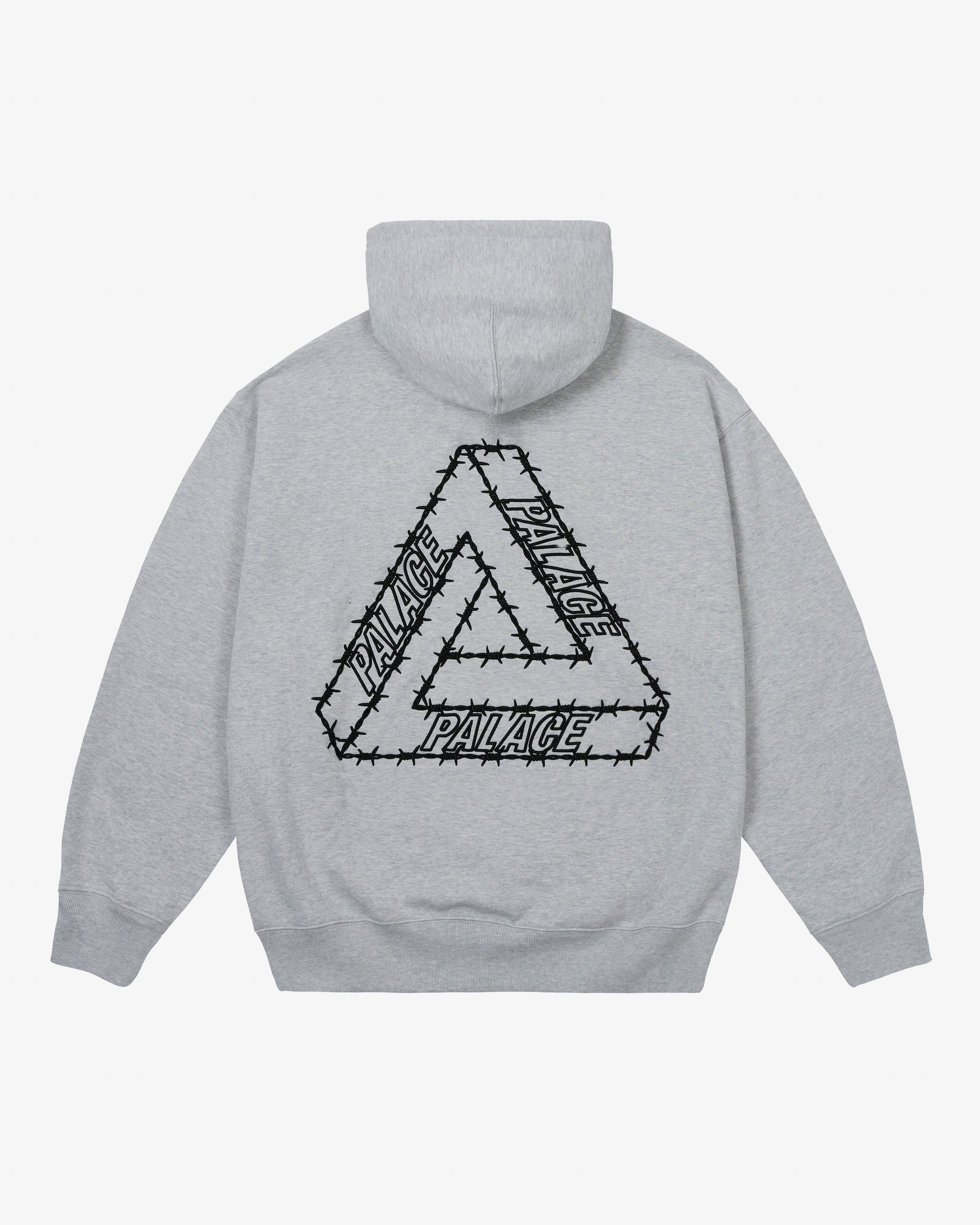 Palace - Men's Barbed Tri-Ferg Hood - (Grey Marl) by PALACE
