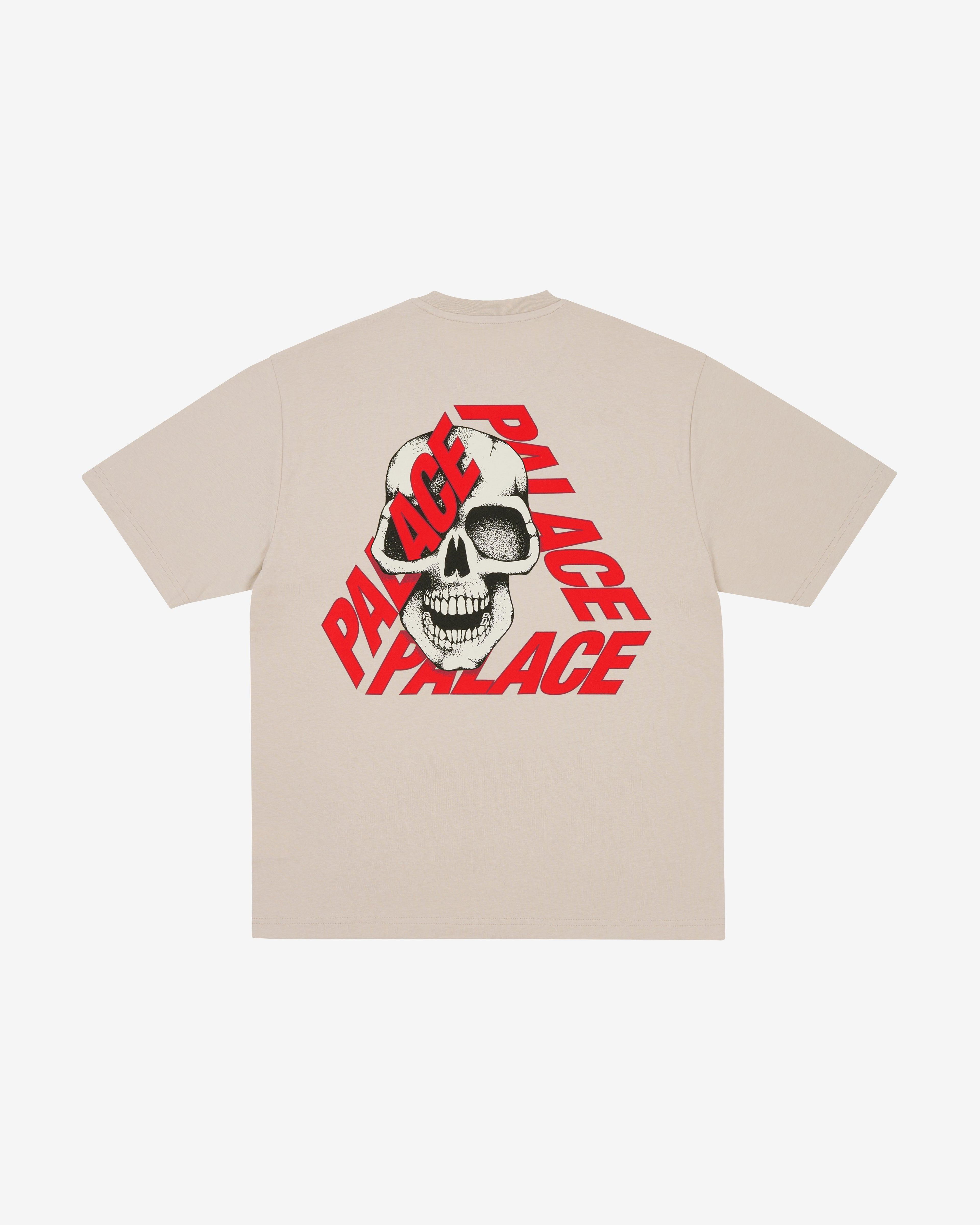 Palace - Men's P3 Skull T-Shirt - (Grey Marl) by PALACE Palace - Men's P3 Skull T-Shirt - (Grey Marl) by PALACE