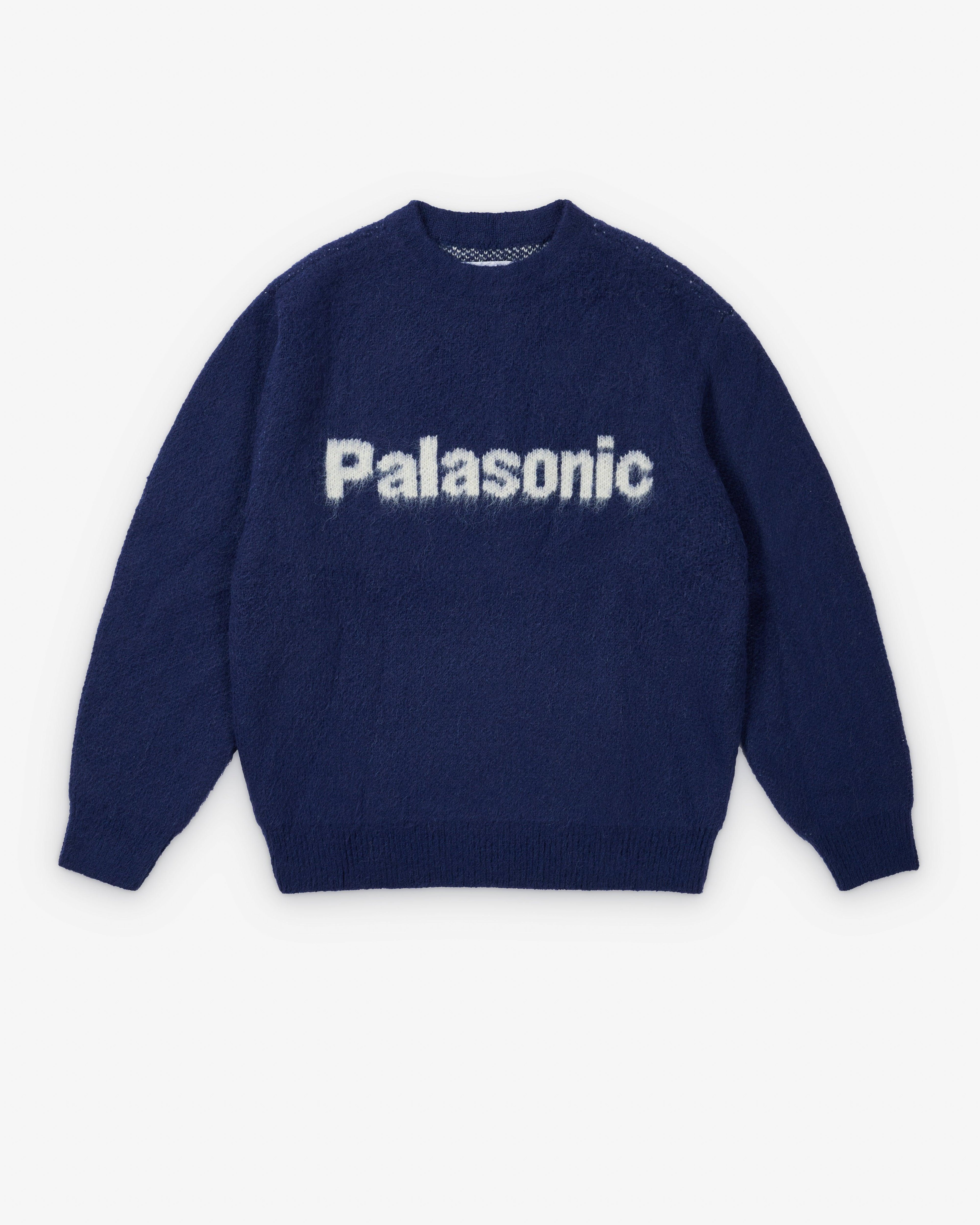 Palace - Men's Palasonic Knit Crew - (Deep Sea Blue) by PALACE Palace - Men's Palasonic Knit Crew - (Deep Sea Blue) by PALACE