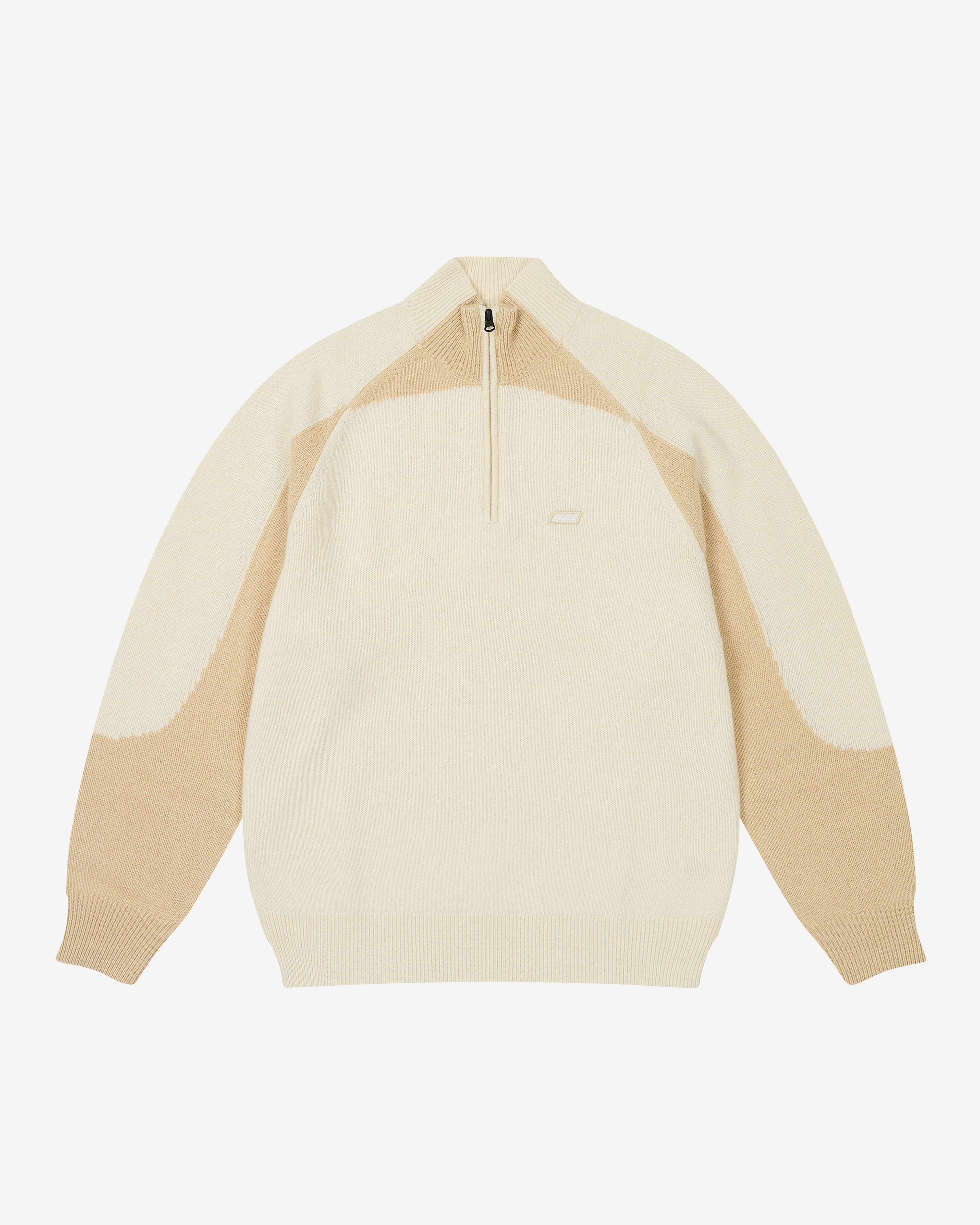 Palace - Men's Trial 1/4 Zip Knit - (Soft White) by PALACE Palace - Men's Trial 1/4 Zip Knit - (Soft White) by PALACE