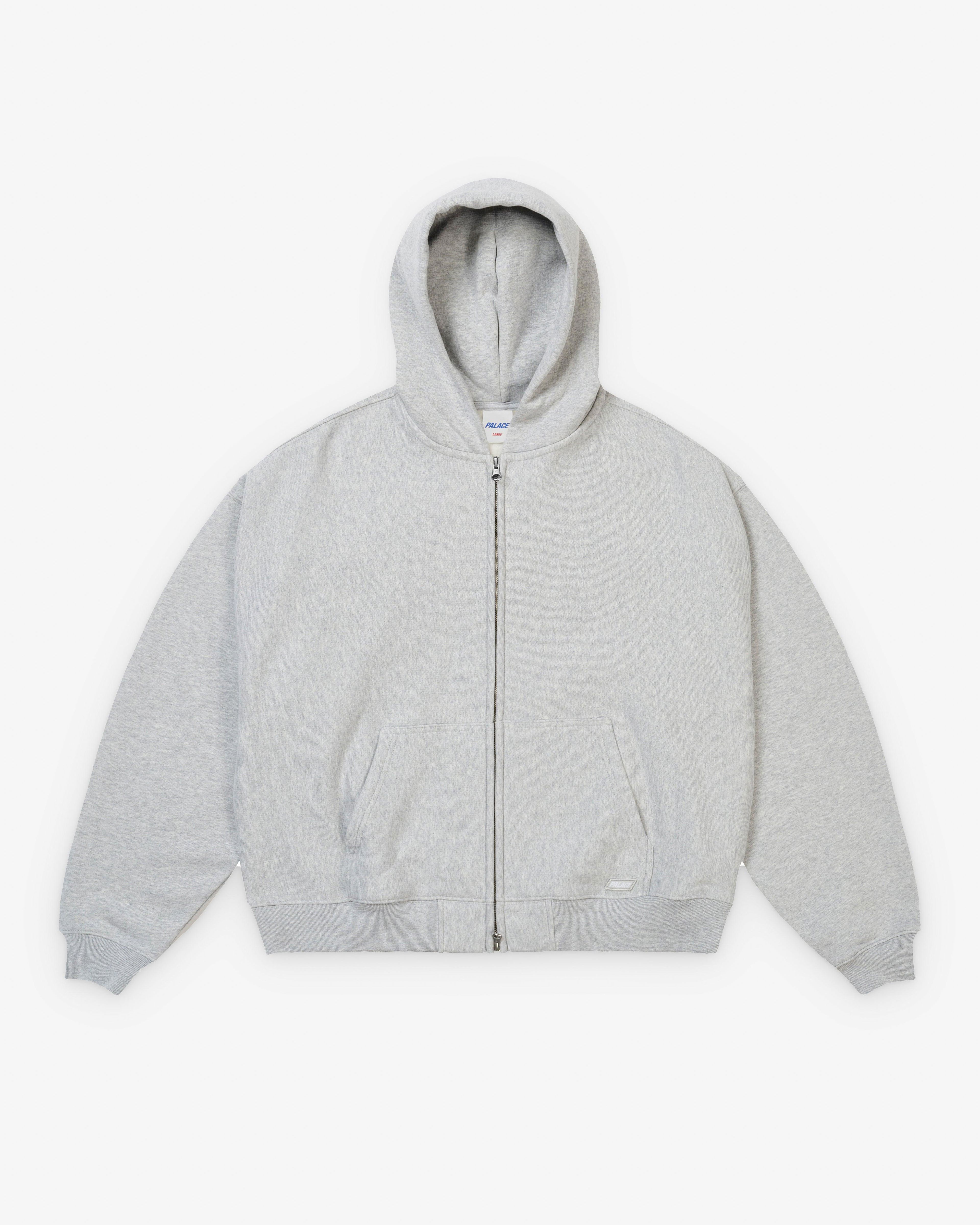 Palace - Men's Unisex Zip Hood - (Grey Marl) by PALACE Palace - Men's Unisex Zip Hood - (Grey Marl) by PALACE