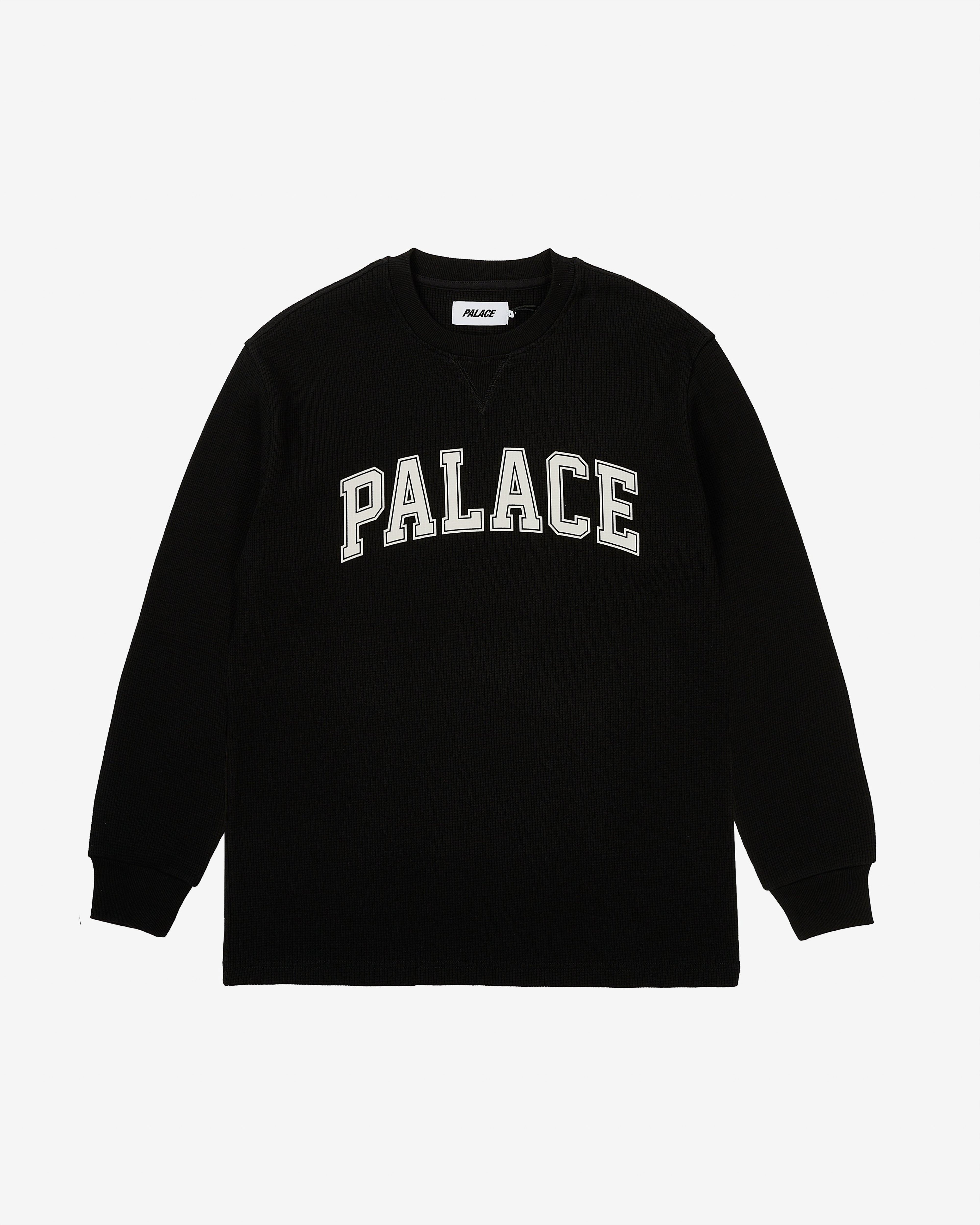 Palace - Men's Waffle Longsleeve - (Black) by PALACE