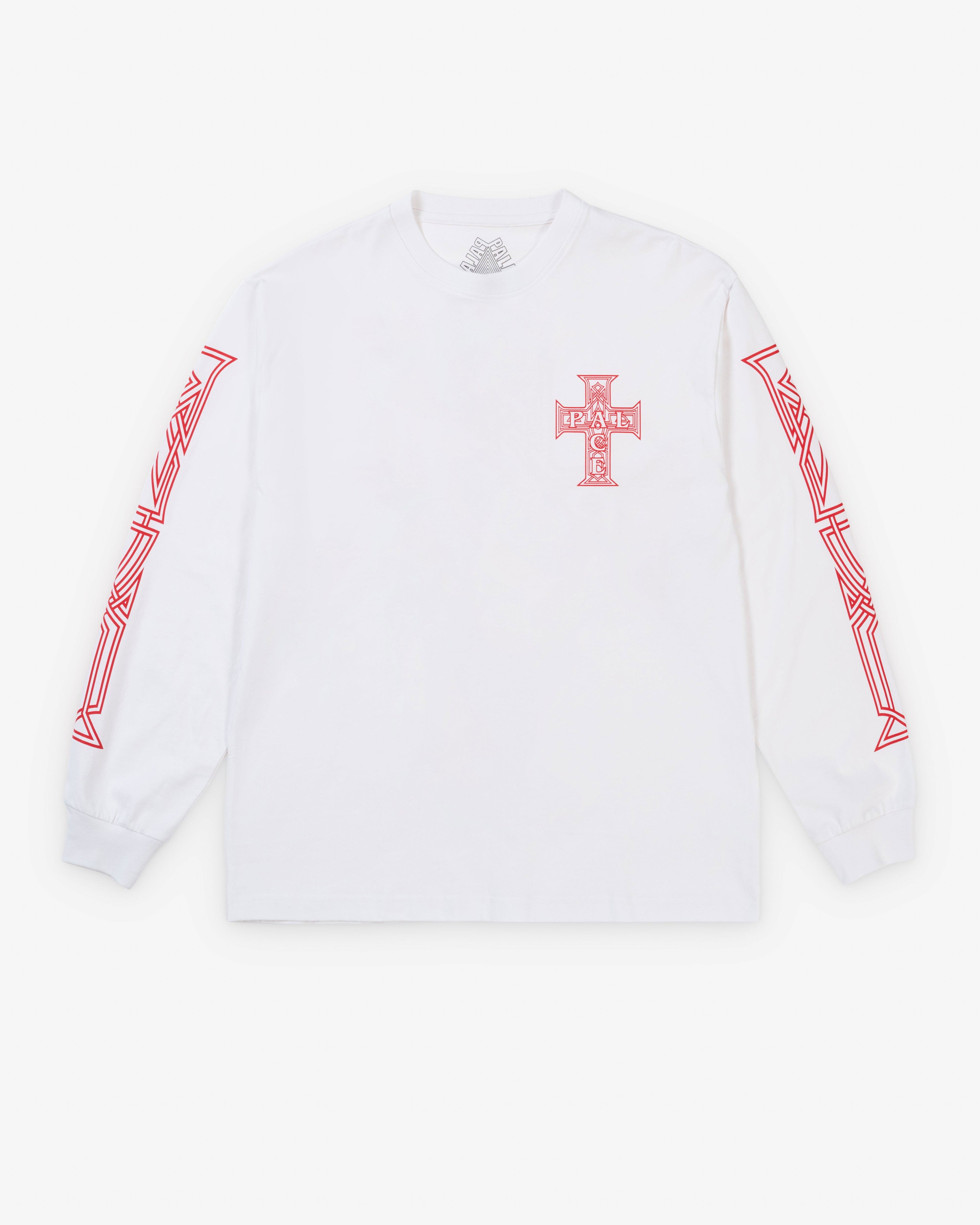Palace - Men's Y So Cross Longsleeve - (White) by PALACE
