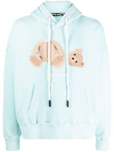 Bear-print organic cotton hoodie by PALM ANGELS