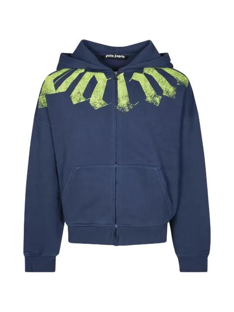 Big Neck logo-print zip-up hoodie by PALM ANGELS