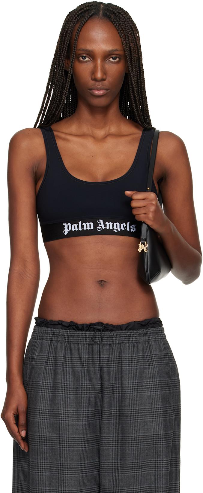 Black Classic Logo Sport Bra by PALM ANGELS