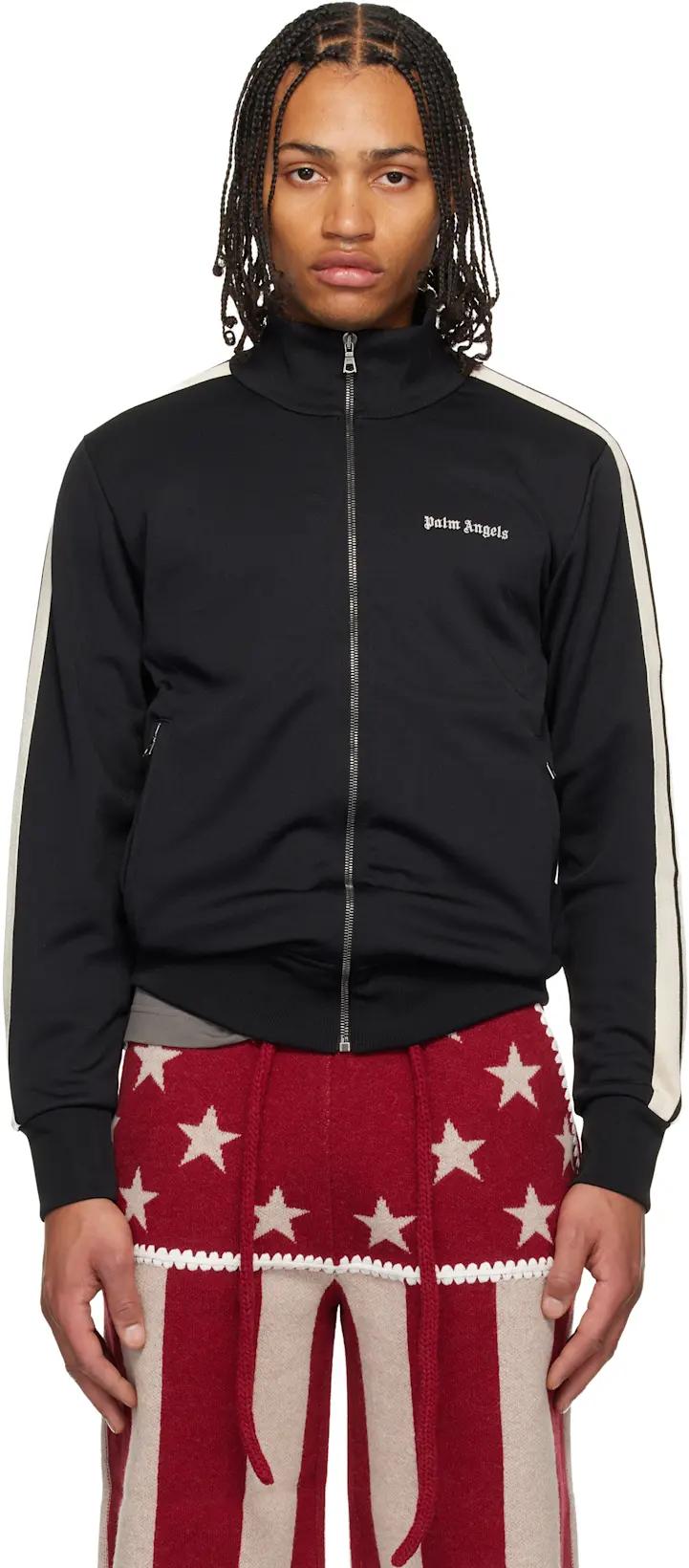Black Classic Logo Track Jacket by PALM ANGELS