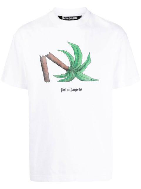 Broken Palm print T-shirt by PALM ANGELS