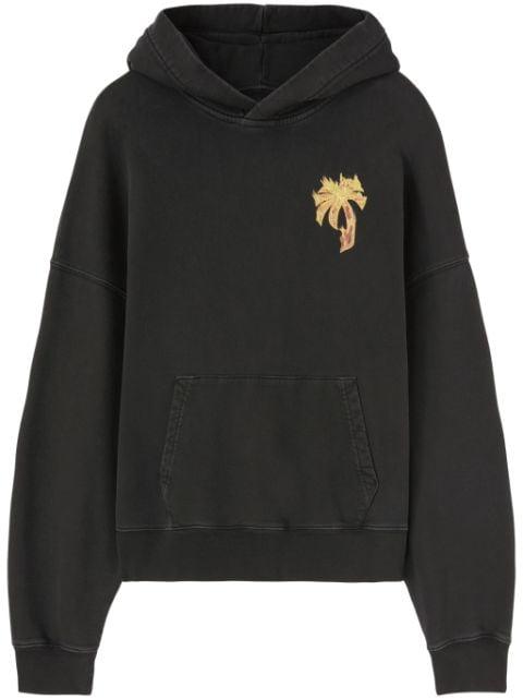 Burning Palm cotton hoodie by PALM ANGELS