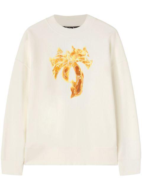 Burning Palm cotton sweatshirt by PALM ANGELS