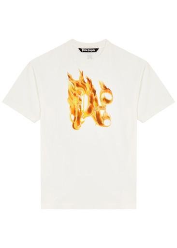 Burning printed cotton T-shirt by PALM ANGELS