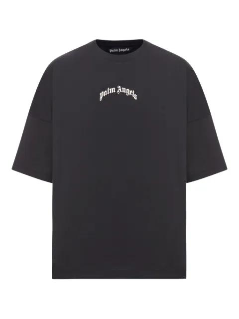 Curved Logo T-shirt by PALM ANGELS