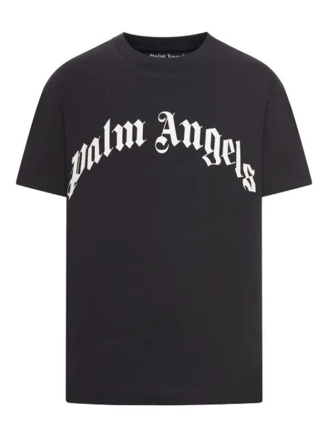 Curved Logo T-shirt by PALM ANGELS