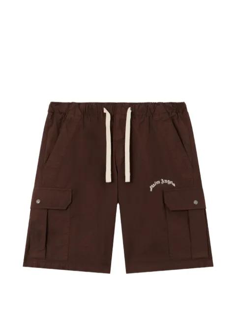 Curved logo cargo shorts by PALM ANGELS