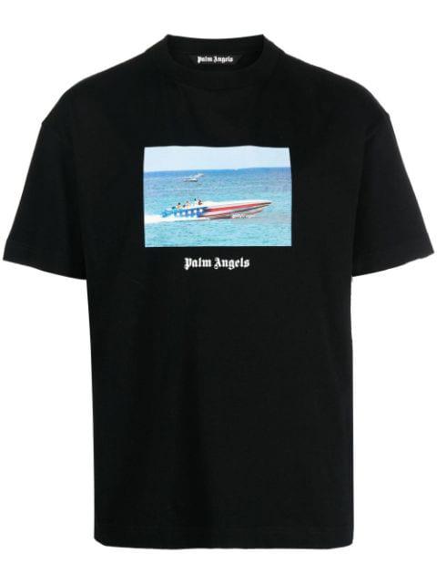 Getty Speedboat-print T-shirt by PALM ANGELS