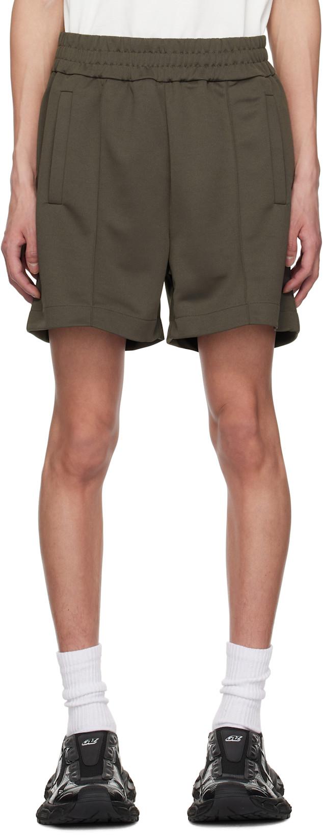 Gray Curved Logo Shorts by PALM ANGELS