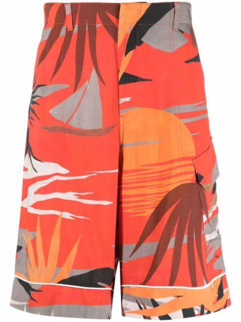 Hawaii graphic-print cargo shorts by PALM ANGELS