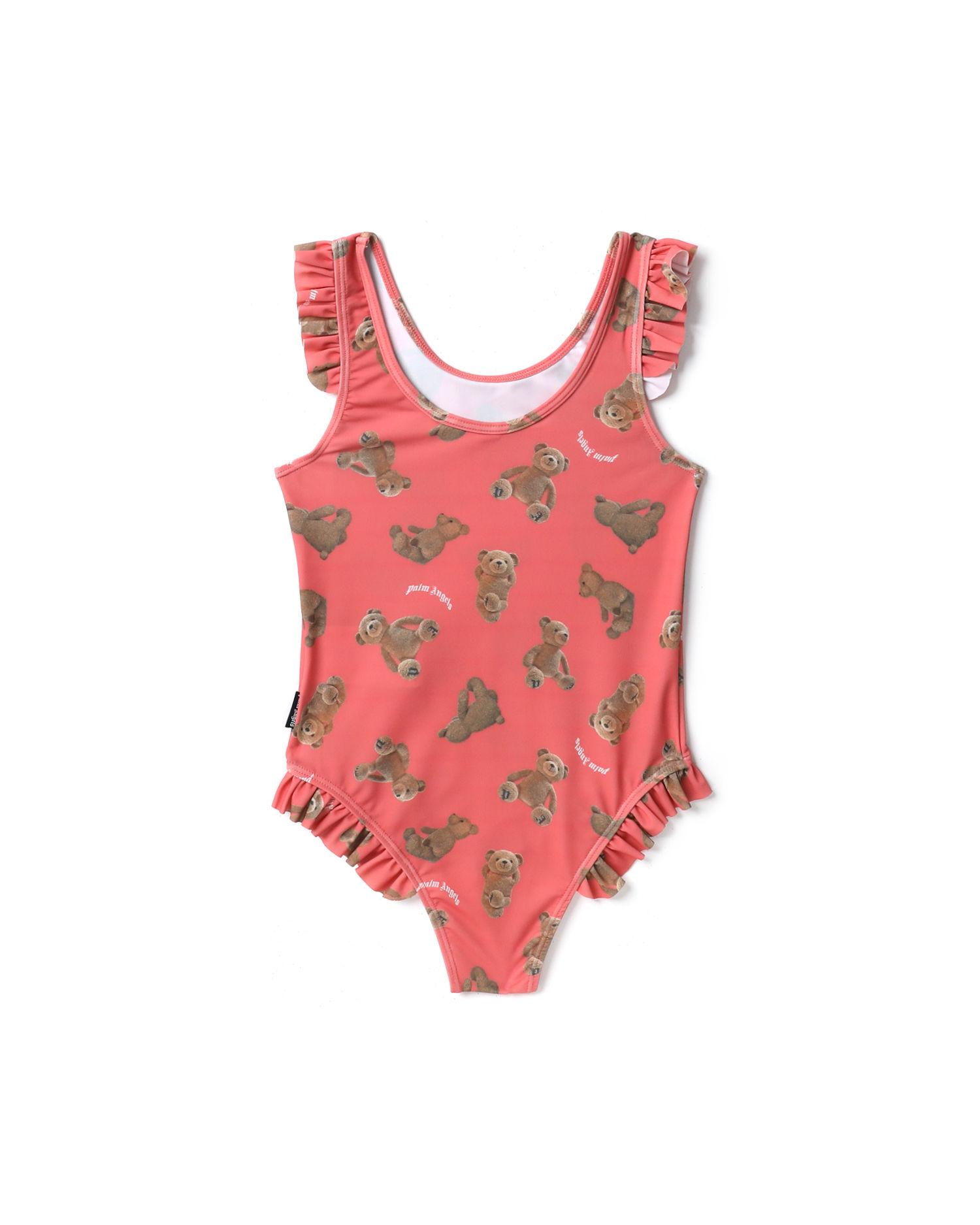 Kids Logo bears one piece beachwear by PALM ANGELS
