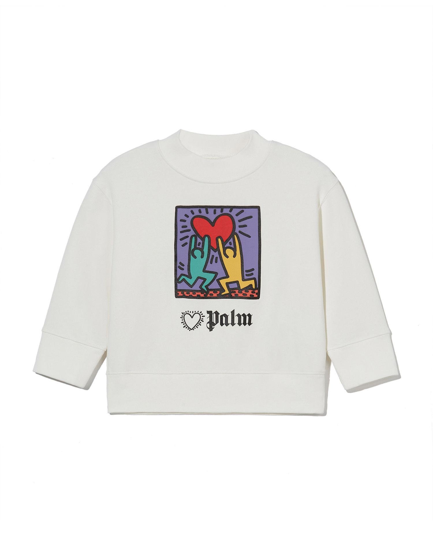 Kids X Keith Haring heart-print sweatshirt by PALM ANGELS