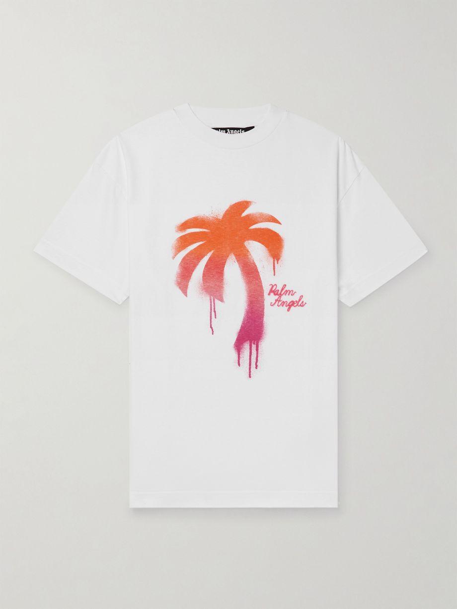 Logo-Embroidered Printed Cotton-Jersey T-Shirt by PALM ANGELS