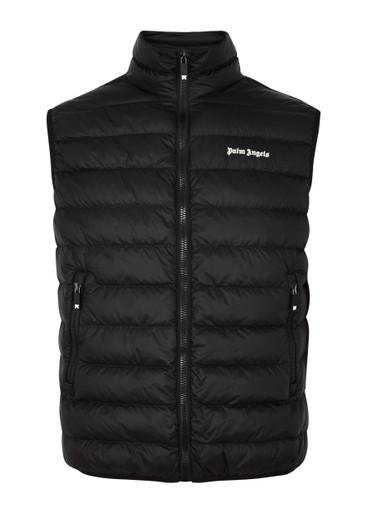 Logo quilted shell gilet by PALM ANGELS