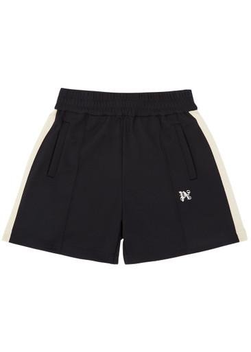Logo striped jersey track shorts by PALM ANGELS