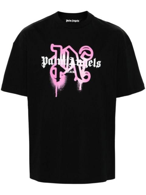 Miami Monogram Spray-print T-shirt by PALM ANGELS