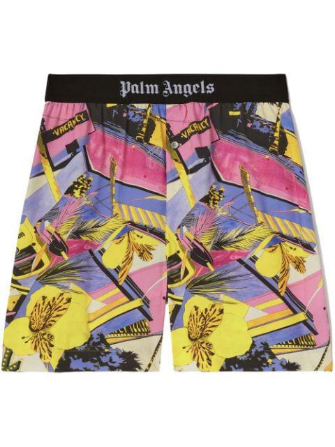 Miami floral-print deck shorts by PALM ANGELS
