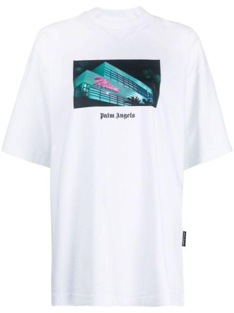 Miami graphic-print T-shirt by PALM ANGELS