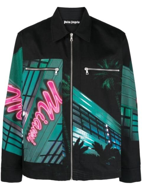 Miami-print cotton jacket by PALM ANGELS