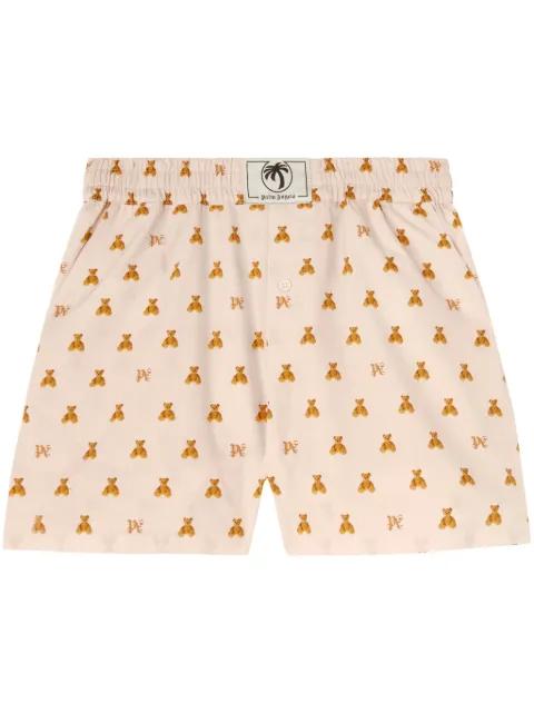 Mini Bear Monogram shorts by PALM ANGELS