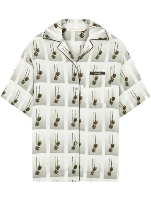 Mirage palm-tree print bowling shirt by PALM ANGELS