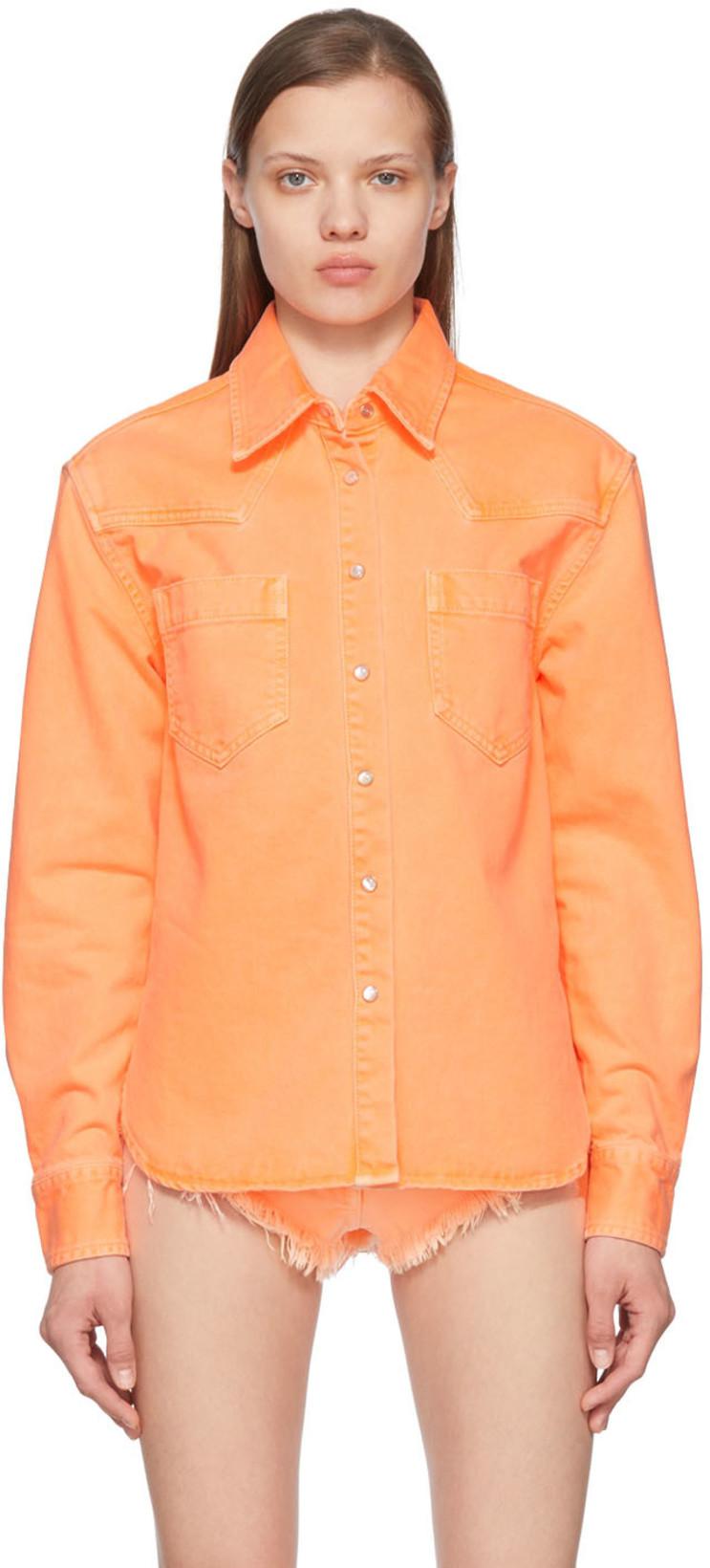 Orange Denim Shirts by PALM ANGELS
