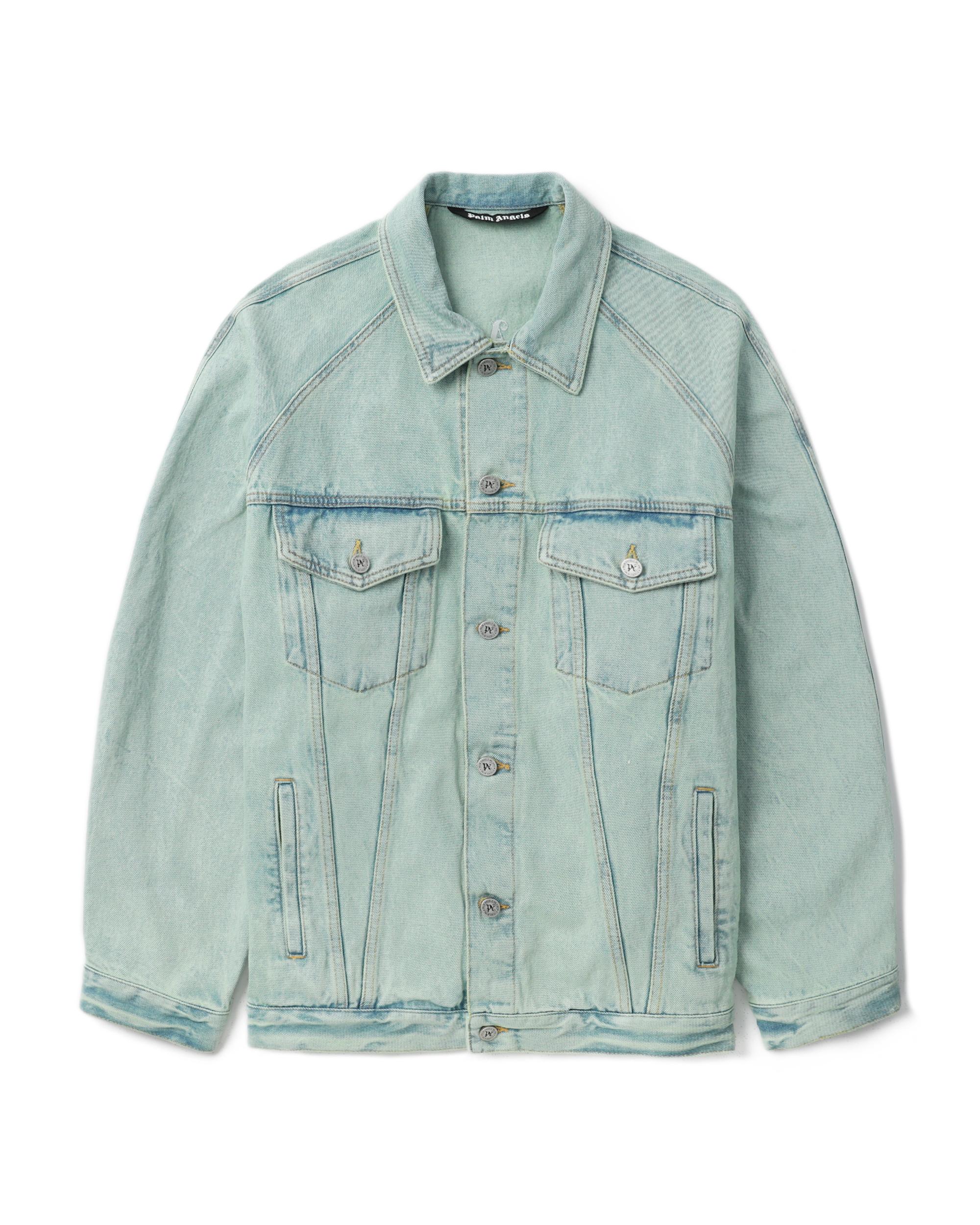 Overdye logo loose denim jacket by PALM ANGELS