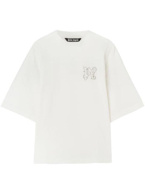PA Monogram-embroidered T-shirt by PALM ANGELS