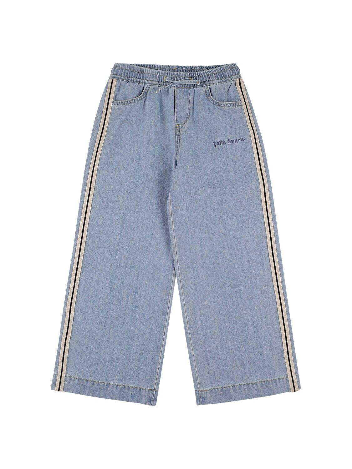 Pa Chambray Cotton Track Pants by PALM ANGELS