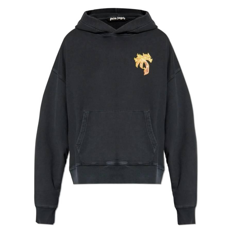 Palm Angels Burning Palm Cotton Hoodie by PALM ANGELS