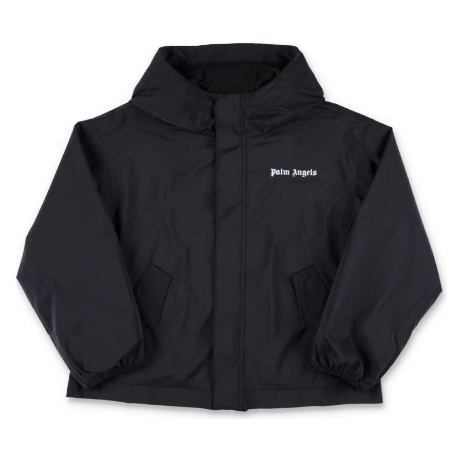 Palm Angels Kids Logo Hooded Windbreaker by PALM ANGELS
