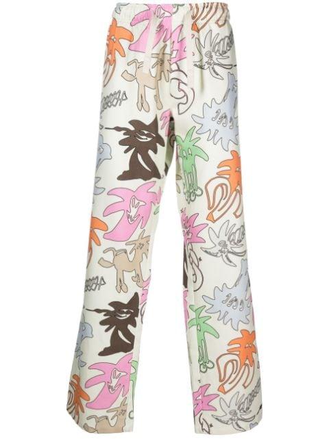 Palmity-print wide-leg trousers by PALM ANGELS