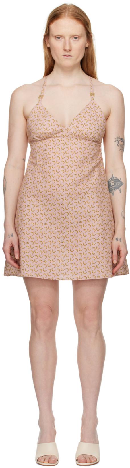 Pink Banana Minidress by PALM ANGELS