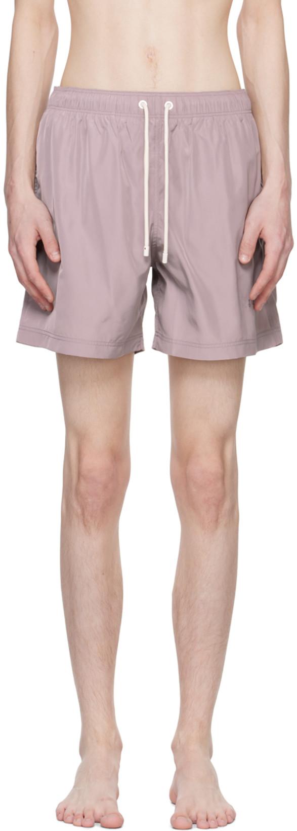 Purple Embroidered Swim Shorts by PALM ANGELS
