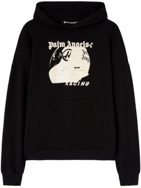 Racing Helmet print hoodie by PALM ANGELS