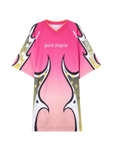 Racing graphic T-shirt mini dress by PALM ANGELS